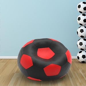 biggie bean bag 2xl bean bag chair with beans filled-perfect for living roombedroomstudy-sale designregular-black red-faux leather