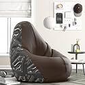 Biggie Bean Bag 2XL Bean Bag Chair with Beans Filled-Perfect for Living Room,Bedroom,Study-Sale Design(Printed - Soperman-Sopermansm-32-Brn)-Faux Leather