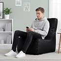 Biggie Bean Bag 2XL Bean Bag Chair with Beans Filled-Perfect for Living Room,Bedroom,Study-Sale Design(Regular-Black)-Faux Leather