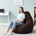 Biggie Bean Bag 2XL Bean Bag Chair with Beans Filled-Perfect for Living Room,Bedroom,Study-Sale Design(Regular-Brown)-Faux Leather