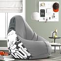 Biggie Bean Bag 2XL Bean Bag Chair with Beans Filled-Perfect for Living Room,Bedroom,Study-Sale Design(Printed - Paenut -Paenut - Artwork-1)-Faux Leather