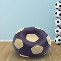 Biggie Bean Bag 2XL Bean Bag Chair with Beans Filled-Perfect for Living Room,Bedroom,Study-Sale Design(Regular-Indigo Cream)-Faux Leather