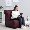 Biggie Bean Bag 2XL Bean Bag Chair with Beans Filled-Perfect for Living Room,Bedroom,Study-Sale Design(Regular-Maroon)-Faux Leather