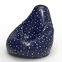 Biggie Bean Bag 2XL Bean Bag Chair with Beans Filled-Perfect for Living Room,Bedroom,Study-Sale Design(Printed - Full-Star - F - Black)-Faux Leather