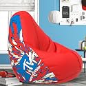 Biggie Bean Bag 2XL Bean Bag Chair with Beans Filled-Perfect for Living Room,Bedroom,Study-Sale Design(Printed - MTTVV-MTTVV_Artwork-3 - Red)-Faux Leather