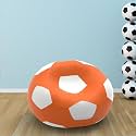 Biggie Bean Bag 2XL Bean Bag Chair with Beans Filled-Perfect for Living Room,Bedroom,Study-Sale Design(Regular-Orange White)-Faux Leather