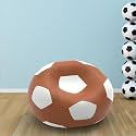 Biggie Bean Bag 2XL Bean Bag Chair with Beans Filled-Perfect for Living Room,Bedroom,Study-Sale Design(Regular-Tan-Brown White)-Faux Leather