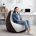 Biggie Bean Bag 2XL Bean Bag Chair with Beans Filled-Perfect for Living Room,Bedroom,Study-Sale Design(Regular-Brown White)-Faux Leather