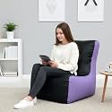 Biggie Bean Bag 2XL Bean Bag Chair with Beans Filled-Perfect for Living Room,Bedroom,Study-Sale Design(Regular-Black Lavender)-Faux Leather