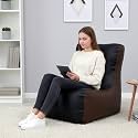Biggie Bean Bag 2XL Bean Bag Chair with Beans Filled-Perfect for Living Room,Bedroom,Study-Sale Design(Regular-Black Brown)-Faux Leather