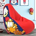 Biggie Bean Bag 2XL Bean Bag Chair with Beans Filled-Perfect for Living Room,Bedroom,Study-Sale Design(Printed - Grafield -Grafield_Artwork-4 - Red)-Faux Leather