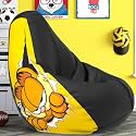Biggie Bean Bag 2XL Bean Bag Chair with Beans Filled-Perfect for Living Room,Bedroom,Study-Sale Design(Printed - Grafield -Grafield_Artwork-10 - Black)-Faux Leather