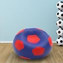 Biggie Bean Bag 2XL Bean Bag Chair with Beans Filled-Perfect for Living Room,Bedroom,Study-Sale Design(Regular-Blue Red)-Faux Leather