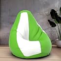 Biggie Bean Bag 2XL Bean Bag Chair with Beans Filled-Perfect for Living Room,Bedroom,Study-Sale Design(Regular-Parrot-Green White)-Faux Leather