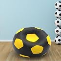 Biggie Bean Bag 2XL Bean Bag Chair with Beans Filled-Perfect for Living Room,Bedroom,Study-Sale Design(Regular-Black Yellow)-Faux Leather