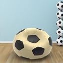 Biggie Bean Bag 2XL Bean Bag Chair with Beans Filled-Perfect for Living Room,Bedroom,Study-Sale Design(Regular-Cream Black)-Faux Leather