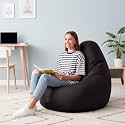 Biggie Bean Bag 2XL Bean Bag Chair with Beans Filled-Perfect for Living Room,Bedroom,Study-Sale Design(Regular-Black)-Faux Leather
