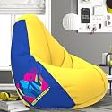 Biggie Bean Bag 2XL Bean Bag Chair with Beans Filled-Perfect for Living Room,Bedroom,Study-Sale Design(Printed - MTTVV-MTTVV_Artwork-8 - Yellow)-Faux Leather