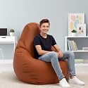 Biggie Bean Bag 2XL Bean Bag Chair with Beans Filled-Perfect for Living Room,Bedroom,Study-Sale Design(Regular-Tan-Brown)-Faux Leather