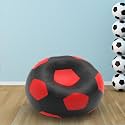 Biggie Bean Bag 2XL Bean Bag Chair with Beans Filled-Perfect for Living Room,Bedroom,Study-Sale Design(Regular-Black Red)-Faux Leather