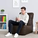 Biggie Bean Bag 2XL Bean Bag Chair with Beans Filled-Perfect for Living Room,Bedroom,Study-Sale Design(Regular-Brown)-Faux Leather