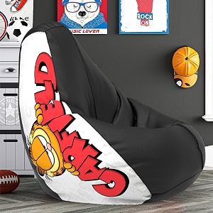 biggie bean bag 3xl bean bag chair with beans filled-perfect for living roombedroomstudy-sale designprinted - grafield -grafield_artwork-8 - black