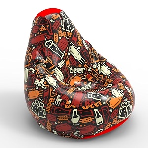 biggie bean bag 3xl bean bag chair with beans filled-perfect for living roombedroomstudy-sale designprinted - full-beer - f - black red