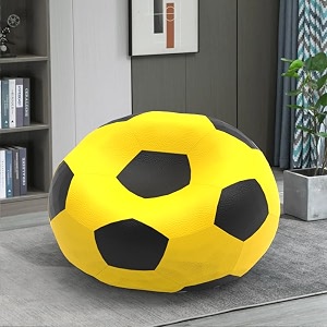 biggie bean bag 3xl bean bag chair with beans filled-perfect for living roombedroomstudy-sale designregular-yellow black-faux leather