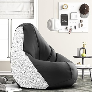 biggie bean bag 3xl bean bag chair with beans filled-perfect for living roombedroomstudy-sale designprinted - socobydoo-socobydoosdo-2-blk