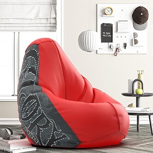 biggie bean bag 3xl bean bag chair with beans filled-perfect for living roombedroomstudy-sale designprinted - raodie -raodie-artwork 10 - red