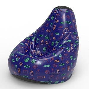 biggie bean bag 3xl bean bag chair with beans filled-perfect for living roombedroomstudy-sale designprinted - full-gym - f - blue
