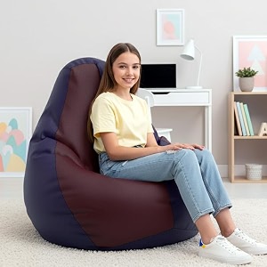 biggie bean bag 3xl bean bag chair with beans filled-perfect for living roombedroomstudy-sale designregular-indigo maroon-faux leather