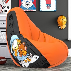 biggie bean bag 3xl bean bag chair with beans filled-perfect for living roombedroomstudy-sale designprinted - grafield -grafield_artwork-7a - orange
