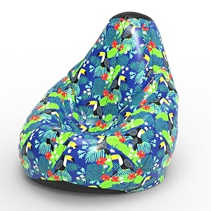 biggie bean bag 3xl bean bag chair with beans filled-perfect for living roombedroomstudy-sale designprinted - full-floral pattern 10 - f - blue black