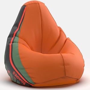 biggie bean bag 3xl bean bag chair with beans filled-perfect for living roombedroomstudy-sale designprinted - raodie -raodie-artwork 5 - orange