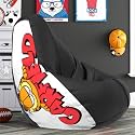Biggie Bean Bag 3XL Bean Bag Chair with Beans Filled-Perfect for Living Room,Bedroom,Study-Sale Design(Printed - Grafield -Grafield_Artwork-8 - Black)-Faux Leather
