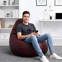 Biggie Bean Bag 3XL Bean Bag Chair with Beans Filled-Perfect for Living Room,Bedroom,Study-Sale Design(Regular-Maroon)-Faux Leather