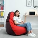 Biggie Bean Bag 3XL Bean Bag Chair with Beans Filled-Perfect for Living Room,Bedroom,Study-Sale Design(Regular-Maroon Red)-Faux Leather