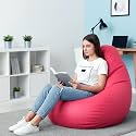 Biggie Bean Bag 3XL Bean Bag Chair with Beans Filled-Perfect for Living Room,Bedroom,Study-Sale Design(Regular-Pink)-Faux Leather