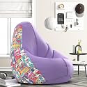 Biggie Bean Bag 3XL Bean Bag Chair with Beans Filled-Perfect for Living Room,Bedroom,Study-Sale Design(Printed - Wondr Woman-Wondr Womanww-6-Lvndr)-Faux Leather