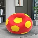 Biggie Bean Bag 3XL Bean Bag Chair with Beans Filled-Perfect for Living Room,Bedroom,Study-Sale Design(Regular-Red Yellow)-Faux Leather