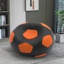 Biggie Bean Bag 3XL Bean Bag Chair with Beans Filled-Perfect for Living Room,Bedroom,Study-Sale Design(Regular-Black Orange)-Faux Leather
