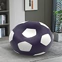 Biggie Bean Bag 3XL Bean Bag Chair with Beans Filled-Perfect for Living Room,Bedroom,Study-Sale Design(Regular-Indigo White)-Faux Leather