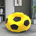 Biggie Bean Bag 3XL Bean Bag Chair with Beans Filled-Perfect for Living Room,Bedroom,Study-Sale Design(Regular-Yellow Black)-Faux Leather