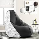 Biggie Bean Bag 3XL Bean Bag Chair with Beans Filled-Perfect for Living Room,Bedroom,Study-Sale Design(Printed - Socobydoo-Socobydoosdo-2-Blk)-Faux Leather