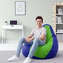 Biggie Bean Bag 3XL Bean Bag Chair with Beans Filled-Perfect for Living Room,Bedroom,Study-Sale Design(Regular-Blue Parrot-Green)-Faux Leather