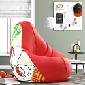 Biggie Bean Bag 3XL Bean Bag Chair with Beans Filled-Perfect for Living Room,Bedroom,Study-Sale Design(Printed - Paenut -Paenut - Artwork-3)-Faux Leather