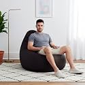 Biggie Bean Bag 3XL Bean Bag Chair with Beans Filled-Perfect for Living Room,Bedroom,Study-Sale Design(Regular-Brown)-Faux Leather