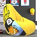 Biggie Bean Bag 3XL Bean Bag Chair with Beans Filled-Perfect for Living Room,Bedroom,Study-Sale Design(Printed - Grafield -Grafield_Artwork-5 - Yellow)-Faux Leather