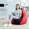 Biggie Bean Bag 3XL Bean Bag Chair with Beans Filled-Perfect for Living Room,Bedroom,Study-Sale Design(Regular-Black Pink)-Faux Leather